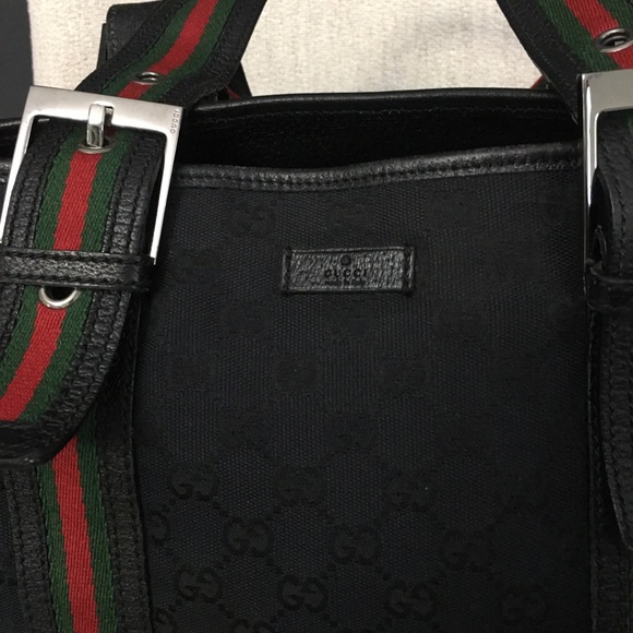 Authentic Gucci black monogram canvas tote bag - Picture 6 of 16